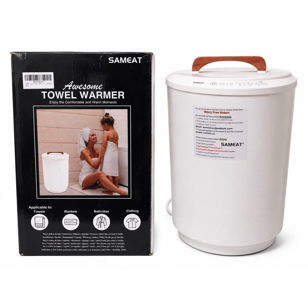 SAMEAT Luxury Towel Warmer Bucket White Large Capacity Hot Towel Heater Open Box